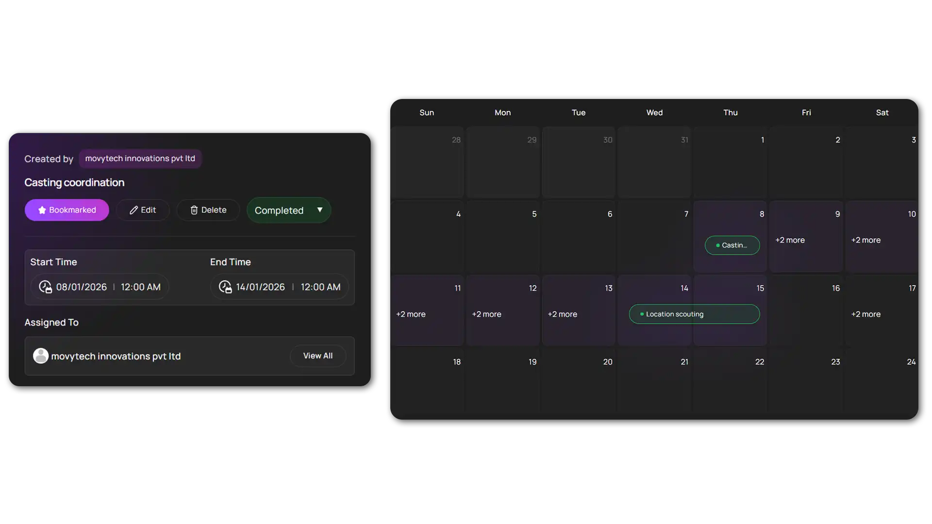 Calendar benefits for production teams