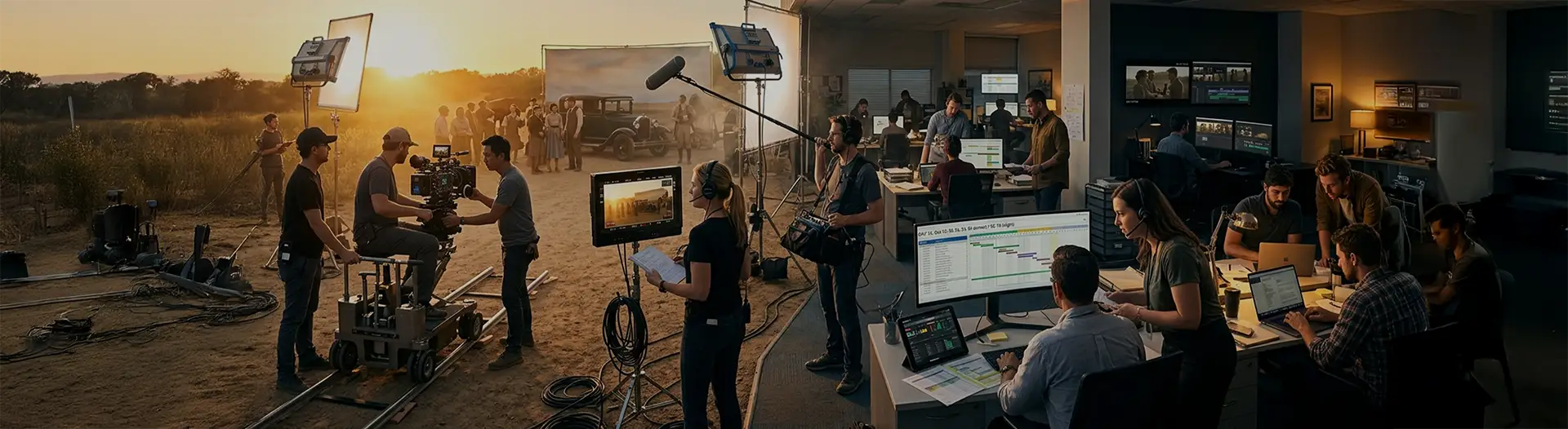 Film production project management dashboard