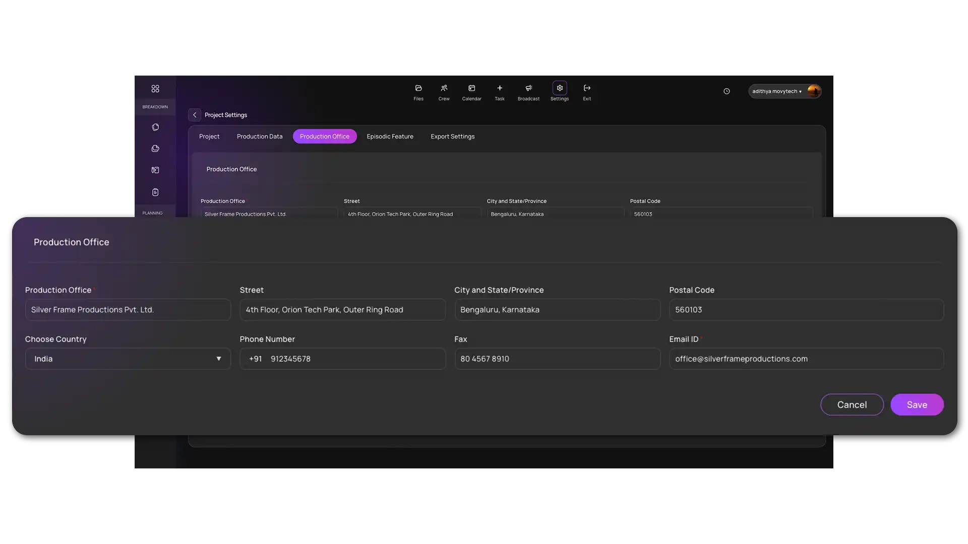 Project setup impact